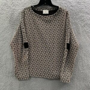 Chalet Et Ceci Sweater Womens Small Top Beige Black